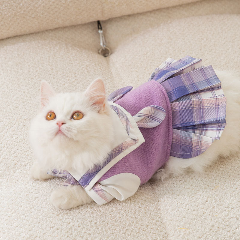 Rabbit Lapel JK School Dress for Cats & Puppies