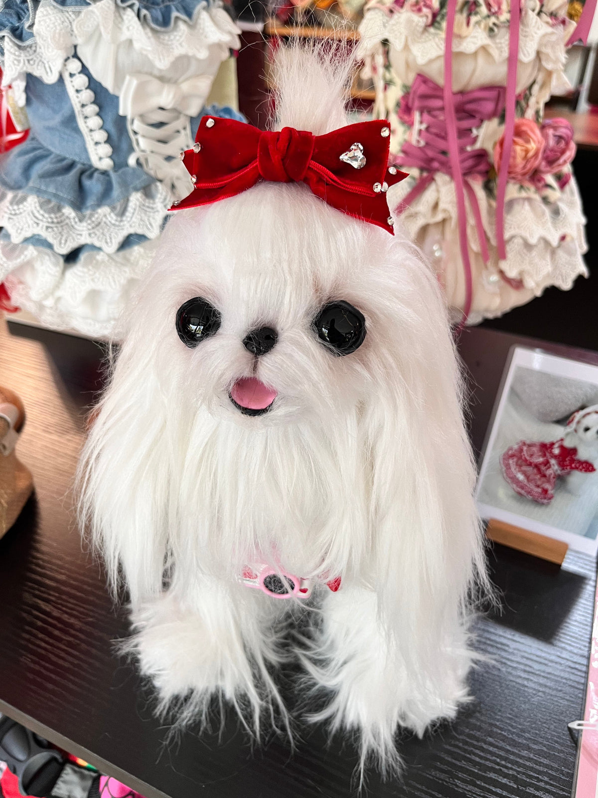 Velvet Heart Pet Bow Hair Clip