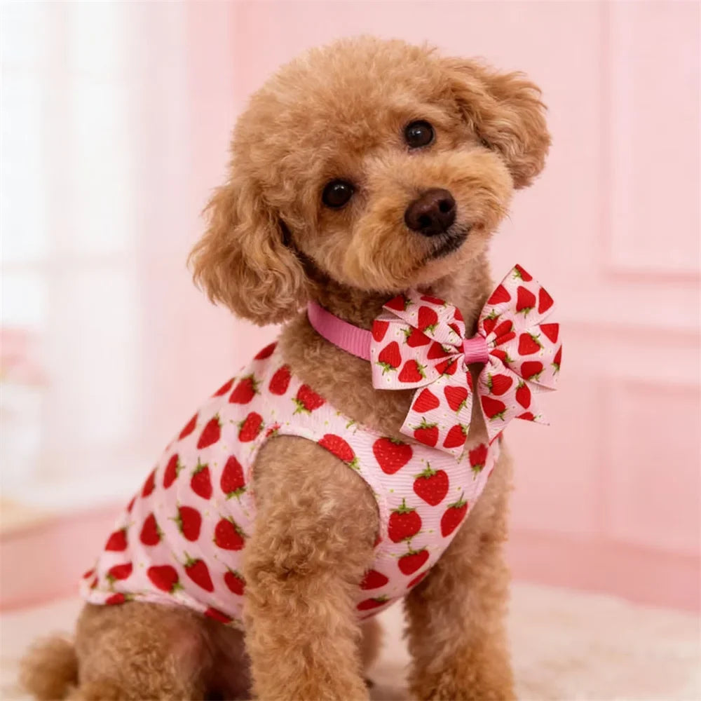 50/100pcs Dog Bow Tie Summer Strawberry Style Dog Bowties Necktie Collar Pet Supplies Pet Grooming Accessories for Small Dog Cat