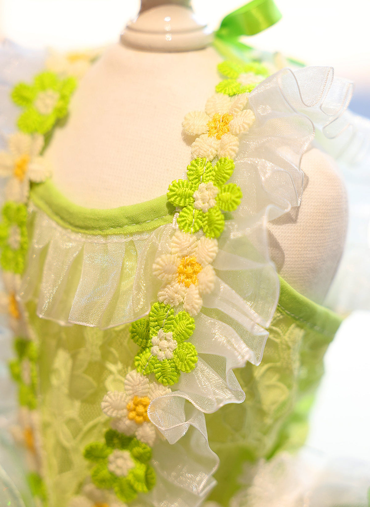 Butterfly Fairy Dog Tutu Dress with 3D Floral Lace