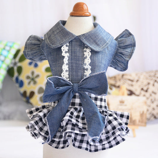 Summer Dress New  Denim Flying Sleeve Dress