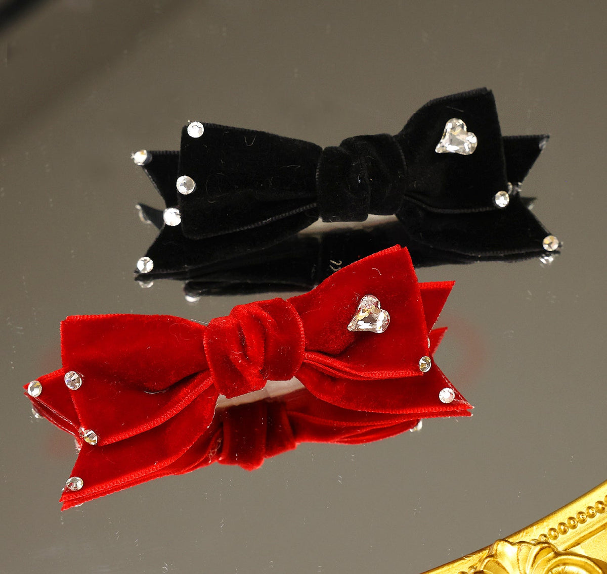 Velvet Heart Pet Bow Hair Clip