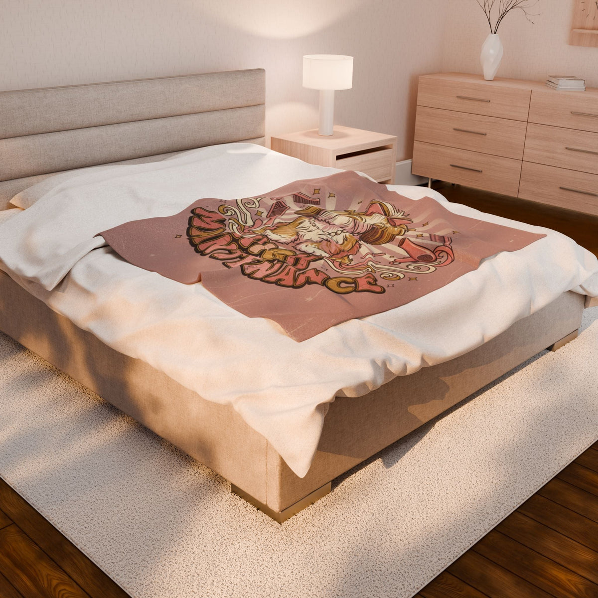 Velveteen Plush Blanket — "High Maintenance Dog" Funny Pet Lover Throw
