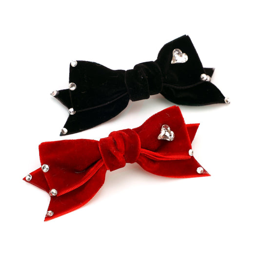 Velvet Heart Pet Bow Hair Clip