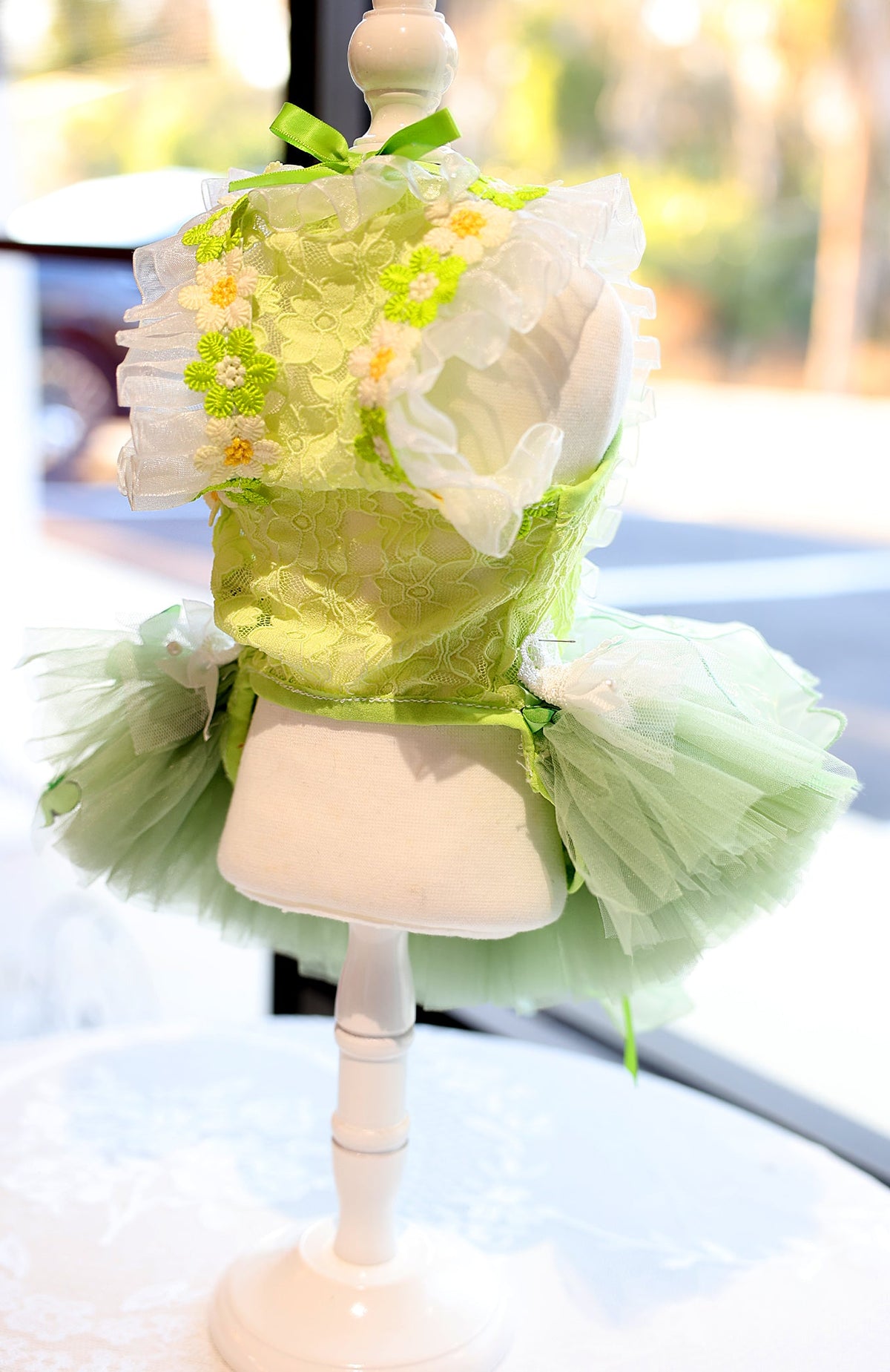 Butterfly Fairy Dog Tutu Dress with 3D Floral Lace