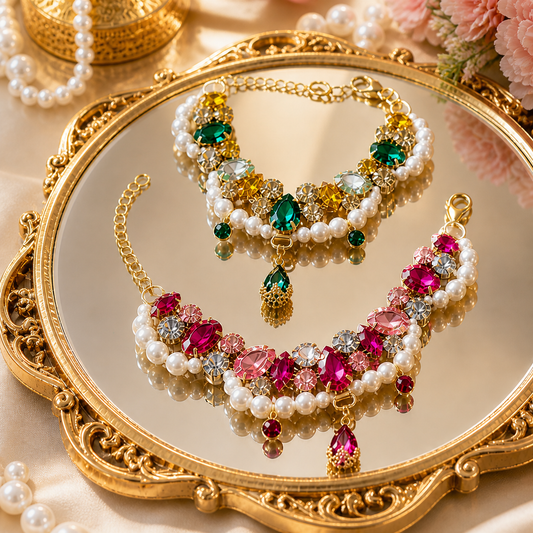 Pearl and Crystal Pet Necklace