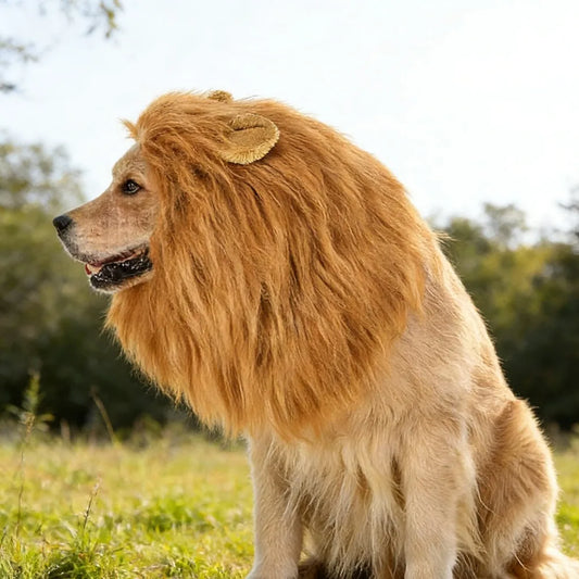 Pet Lion Mane Wig Hat with Ears Funny Costume Headwear for Dogs Cats Party Cosplay Dress Up Cute Pet Decoration Accessories