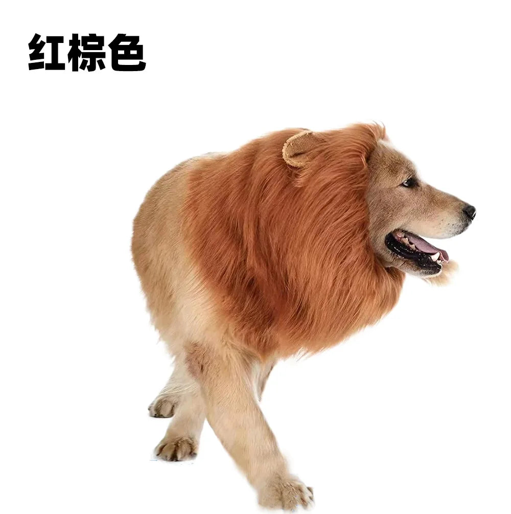 Pet Lion Mane Wig Hat with Ears Funny Costume Headwear for Dogs Cats Party Cosplay Dress Up Cute Pet Decoration Accessories