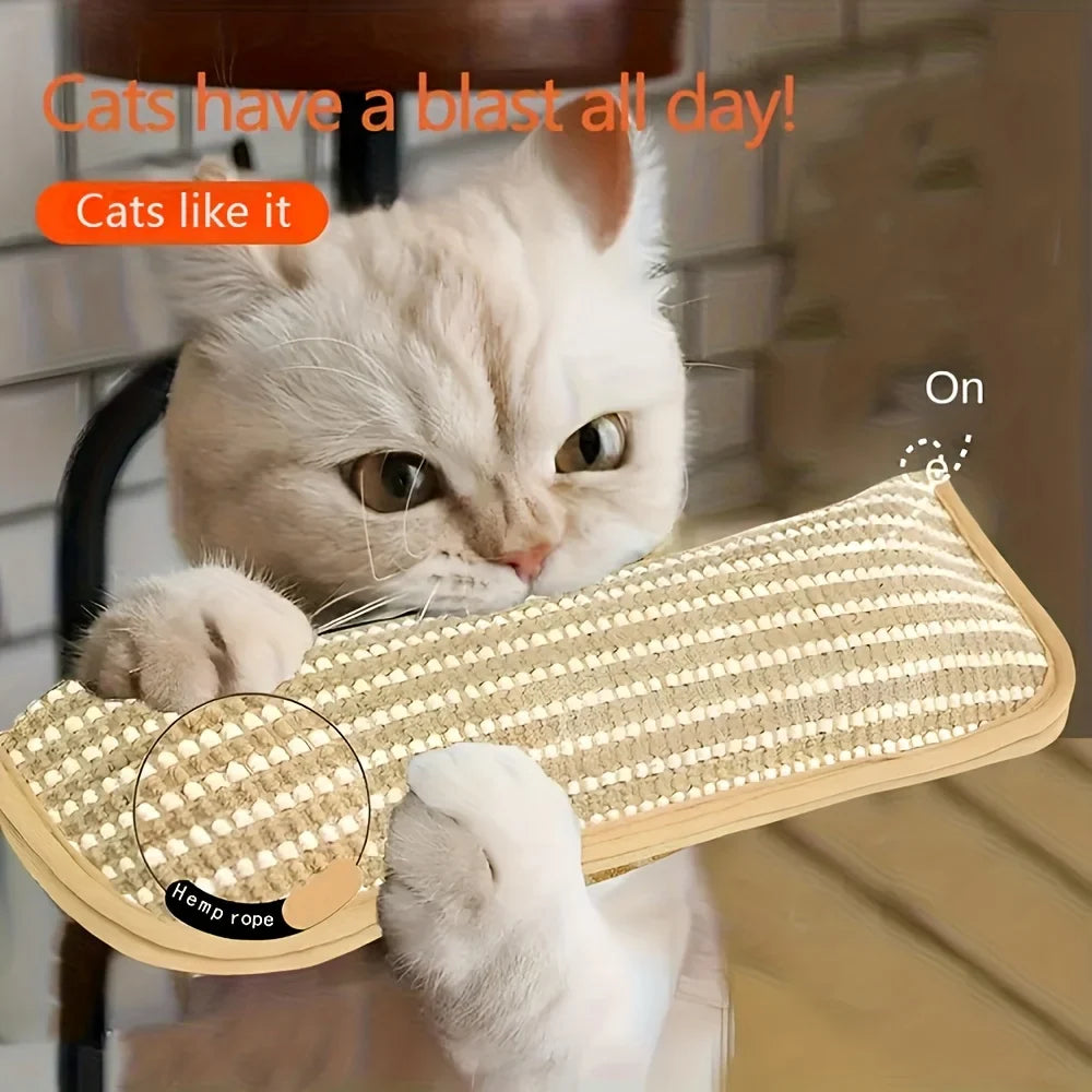Cat Toy Game Pillow and Cat Scratching Pad for Solo Play and Intimate Interaction, Feline Entertainment