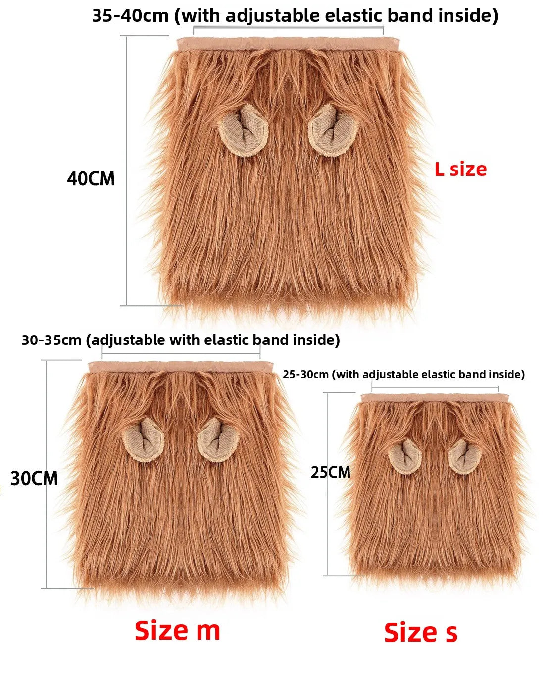 Pet Lion Mane Wig Hat with Ears Funny Costume Headwear for Dogs Cats Party Cosplay Dress Up Cute Pet Decoration Accessories