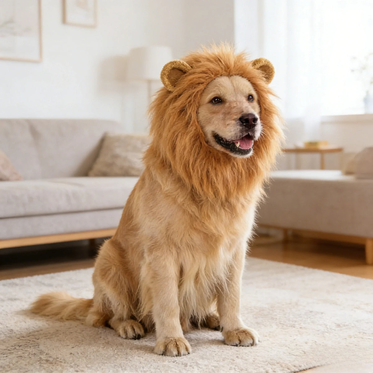 Pet Lion Mane Wig Hat with Ears Funny Costume Headwear for Dogs Cats Party Cosplay Dress Up Cute Pet Decoration Accessories