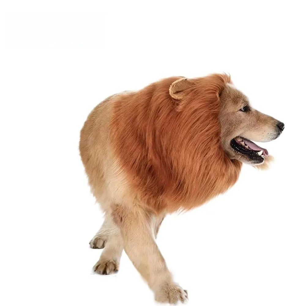 Pet Lion Mane Wig Hat with Ears Funny Costume Headwear for Dogs Cats Party Cosplay Dress Up Cute Pet Decoration Accessories
