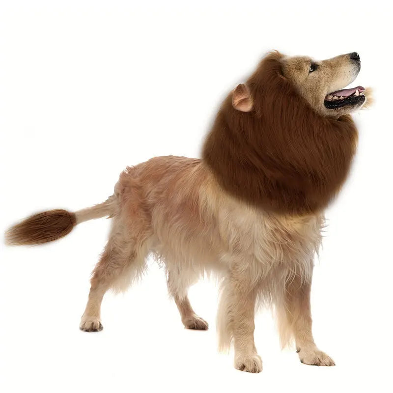 Pet Lion Mane Wig Hat with Ears Funny Costume Headwear for Dogs Cats Party Cosplay Dress Up Cute Pet Decoration Accessories