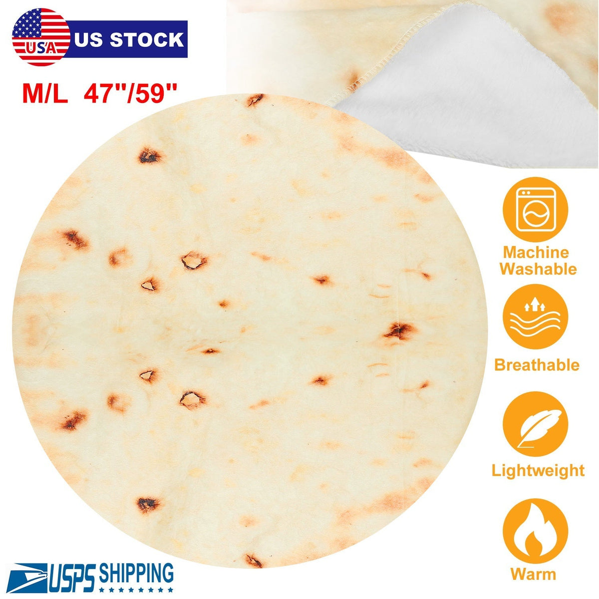 Burrito Tortilla Throw Blanket